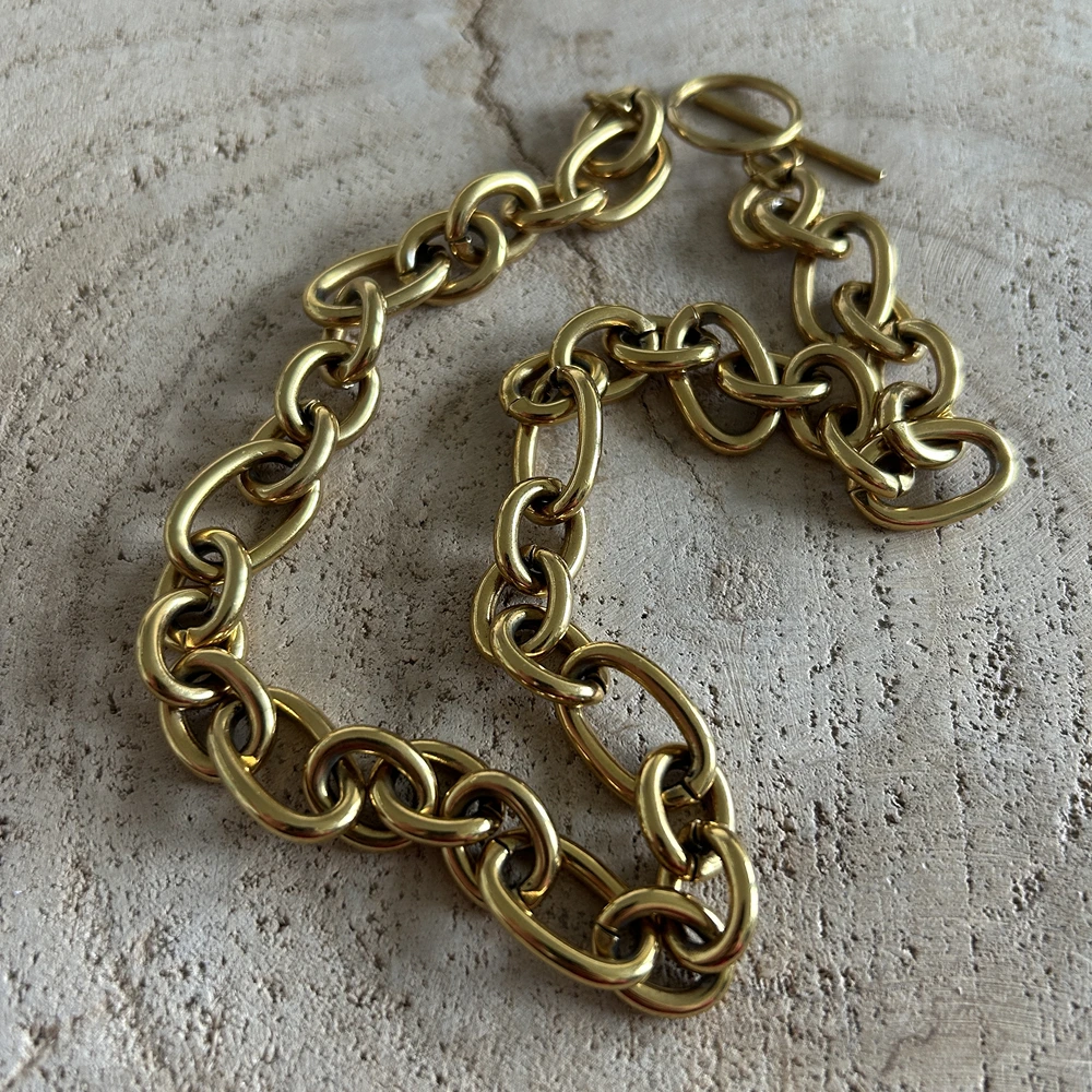Collier Et Bracelet En Bakélite Avec Grosses Pierres Rectangulaires Couleur Ambre – Occasion
